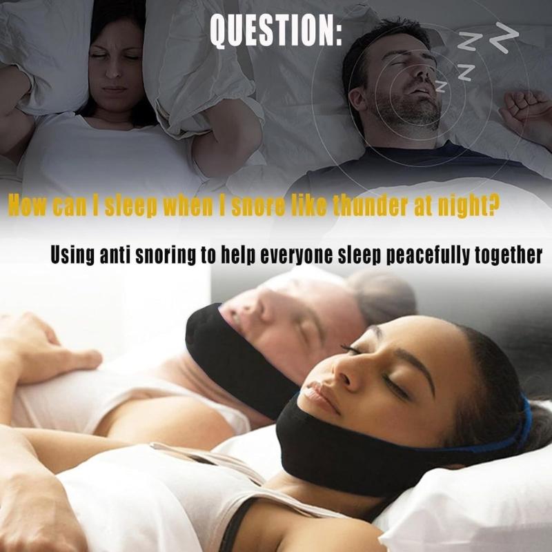 Breathable AntiSnoring Chin Straps Adjustable Design To Prevent Mouth Breathing for 21.65-23.62in Head Circumference