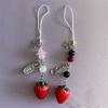 Lovely Strawberry Keychain Fruit Shapes Phone Charm Detachable Phone Lanyard