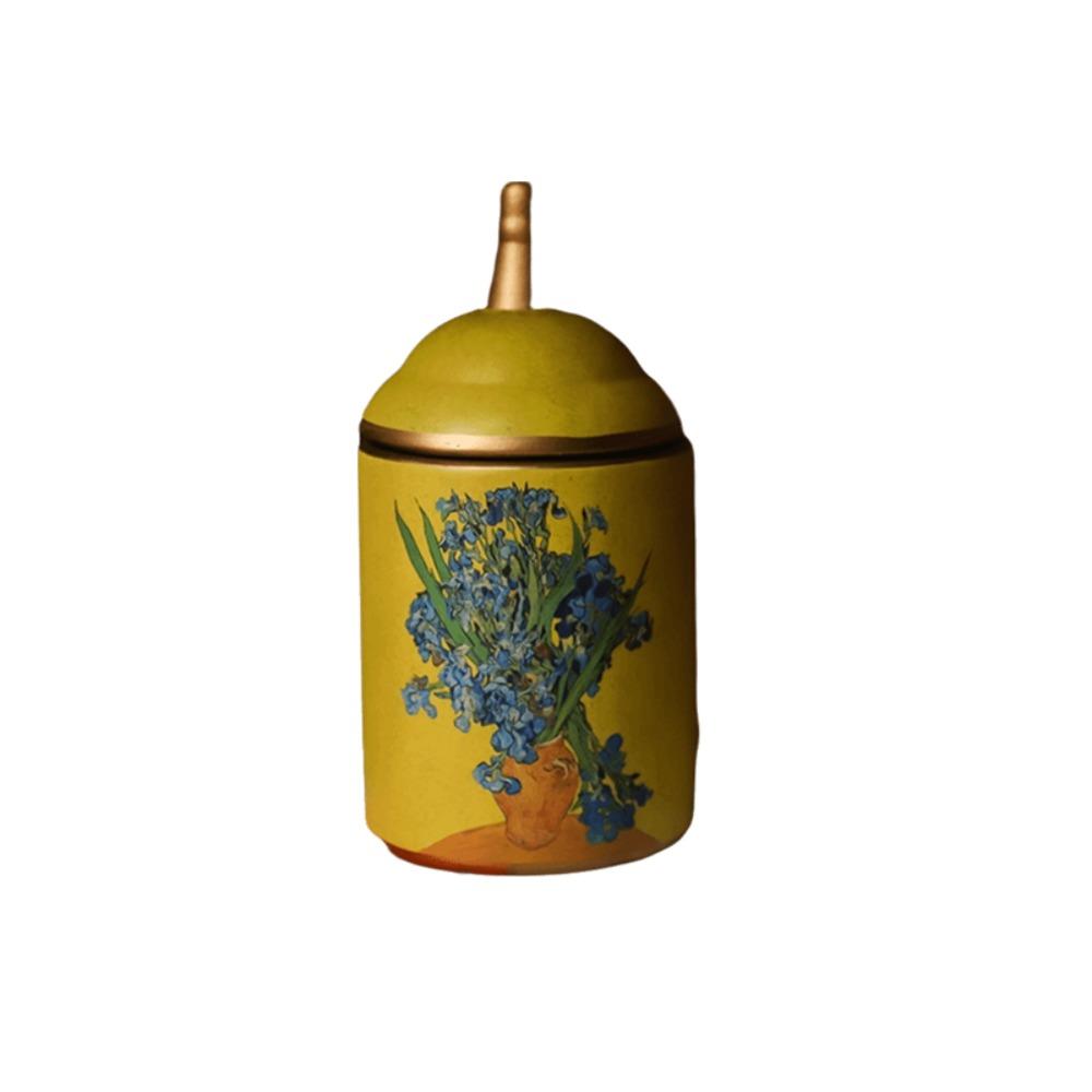 Household Ceramic American Rustic Style Tea Canister Vintage Moisture-proof Tea Can Bird Printing Kitchen Storage Tank Gift