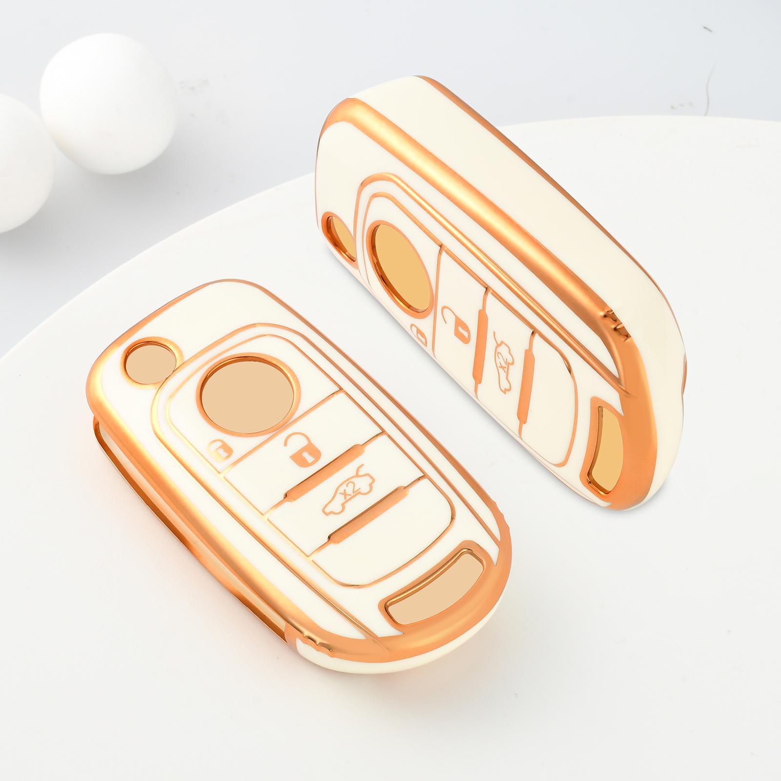 

Soft TPU Car Flip Key Case Cover Shell Fob with keychain For FIAT Tipo Toro Nuovo Freedom 500X Doblo Argo Grazie Key Protector белого золота