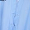 INCERUN Oversized Summer Men 3/4 Sleeve See Through Mesh Sheer Long Shirts Tops
