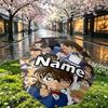 Custom Name Personalized Detective Conan Print Umbrella, Auto Open Close, 8‑Rib Sturdy Frame, Commute Camping Hiking Use, Birthday Gift