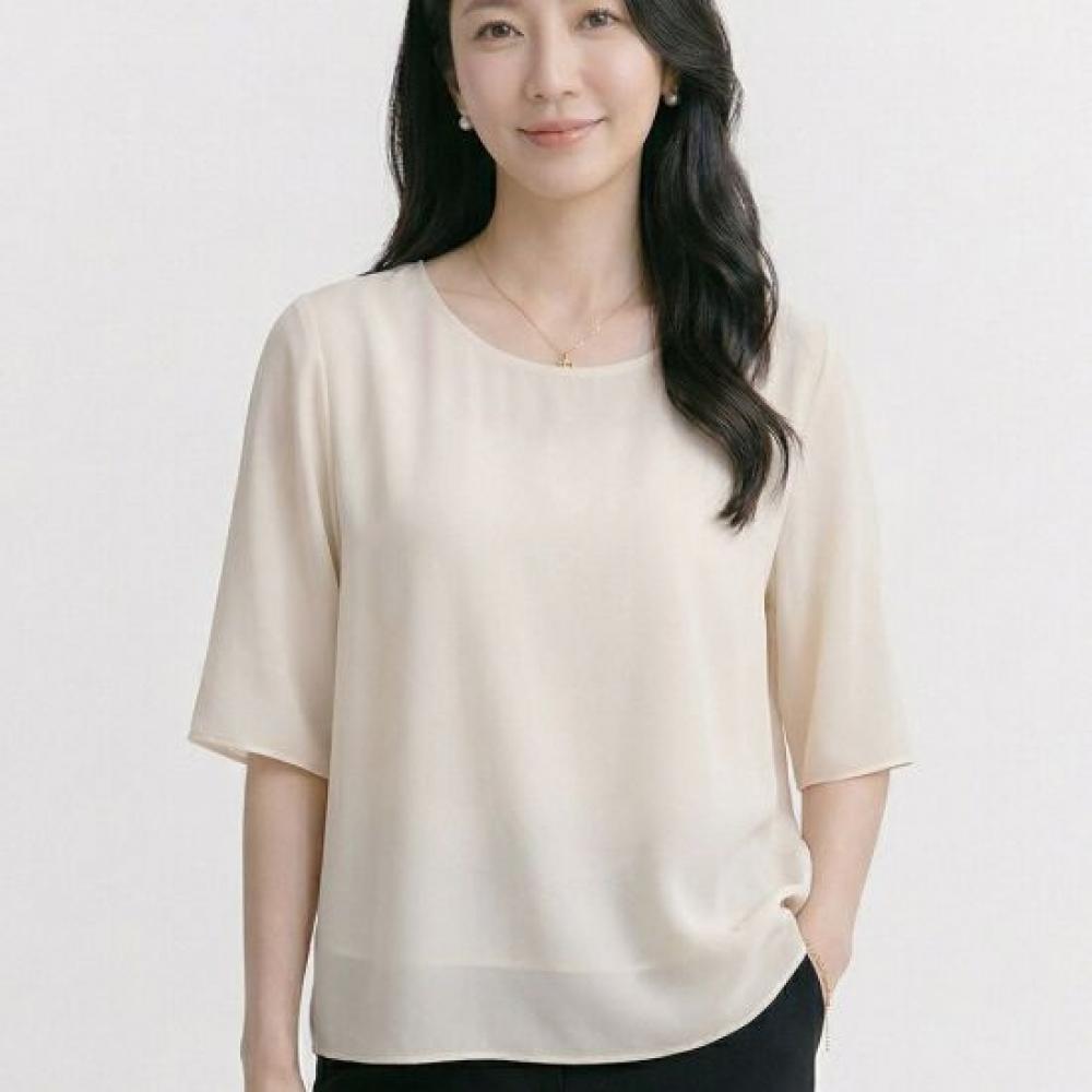 Navava Women Loose Fit Thin Round Neck 5 Sleeve Blouse Nb3102
