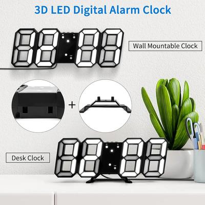 Orologio digitale a LED 3D Orologio da parete luminoso alla moda Orologio elettronico multifunzionale creativo USB Plug In Decorazione per la casa