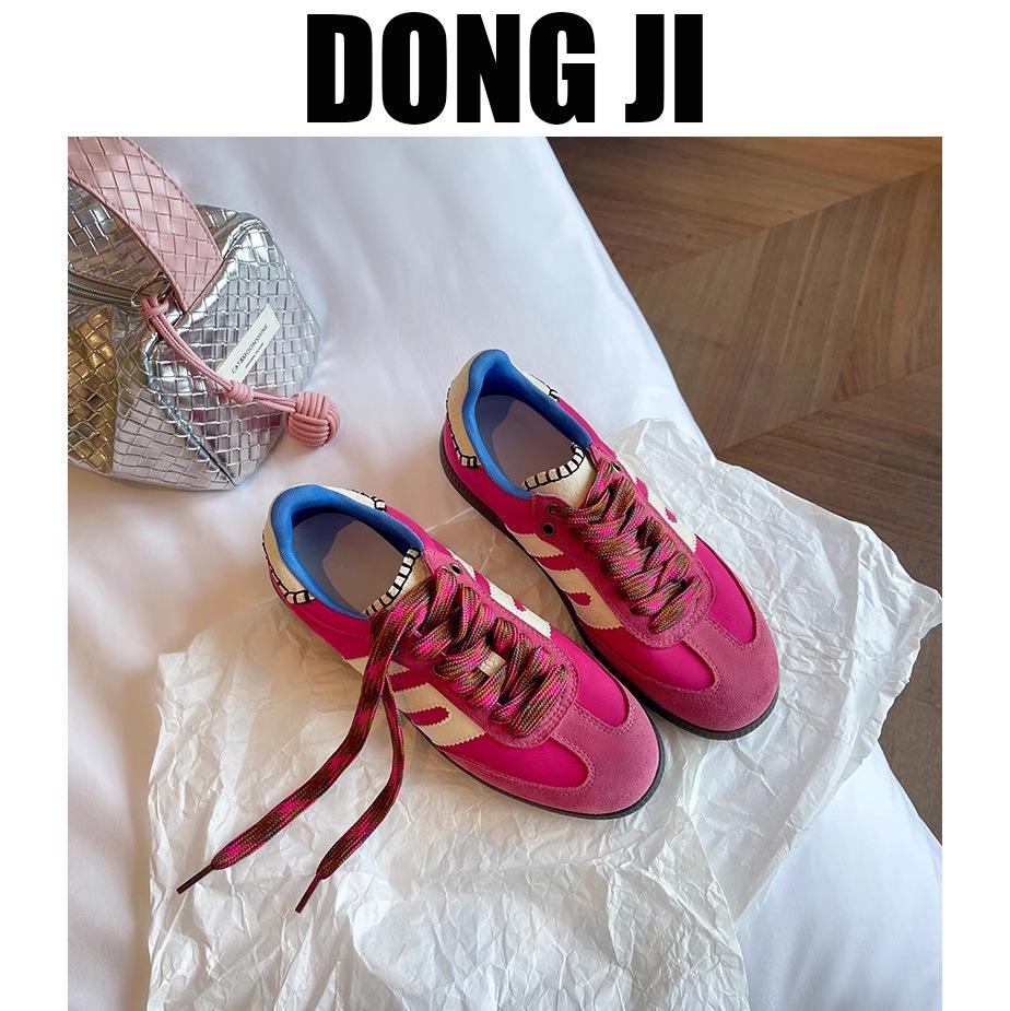 DONGJI Retro Genuine Leather Color Block German Trainer Casual Sneakers - Spring 2025 Edition