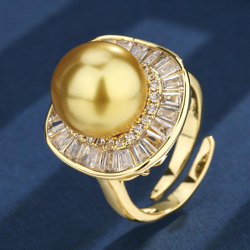 Women's Light Luxury Design Imitation Pearl Pendant Necklace Earrings Ring Set Fashionable And Versatile Unique Design Sense Set