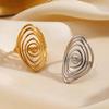 Simple Vortex Rotating Open Ring Stainless Steel Adjustable Size Open Vortex Ring Minimalist Jewelry Accessory