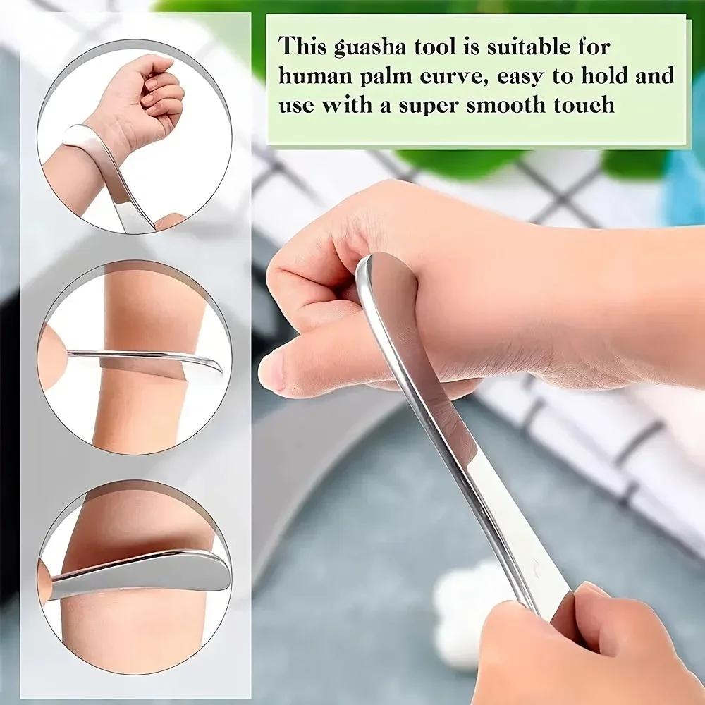 Stainless Steel Gua Sha Fascia Knife, Full Body Massage Tool for Neck, Shoulder, Back, Legs, Face and Hands