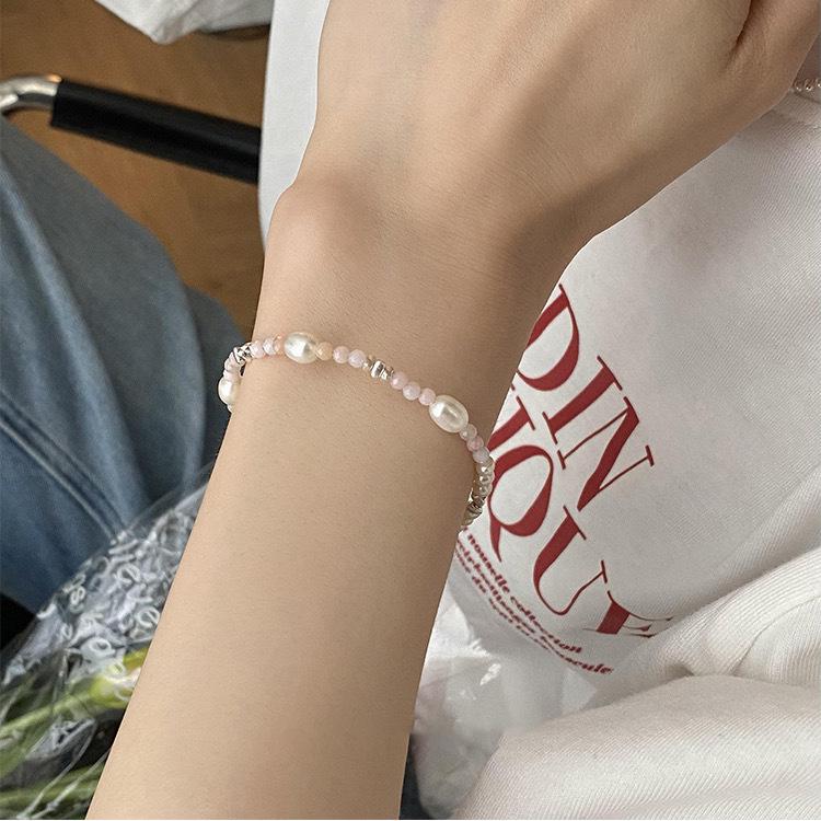 Women's Retro Crystal Pearl & Silver Bracelet - Simple, Versatile, Fashionable