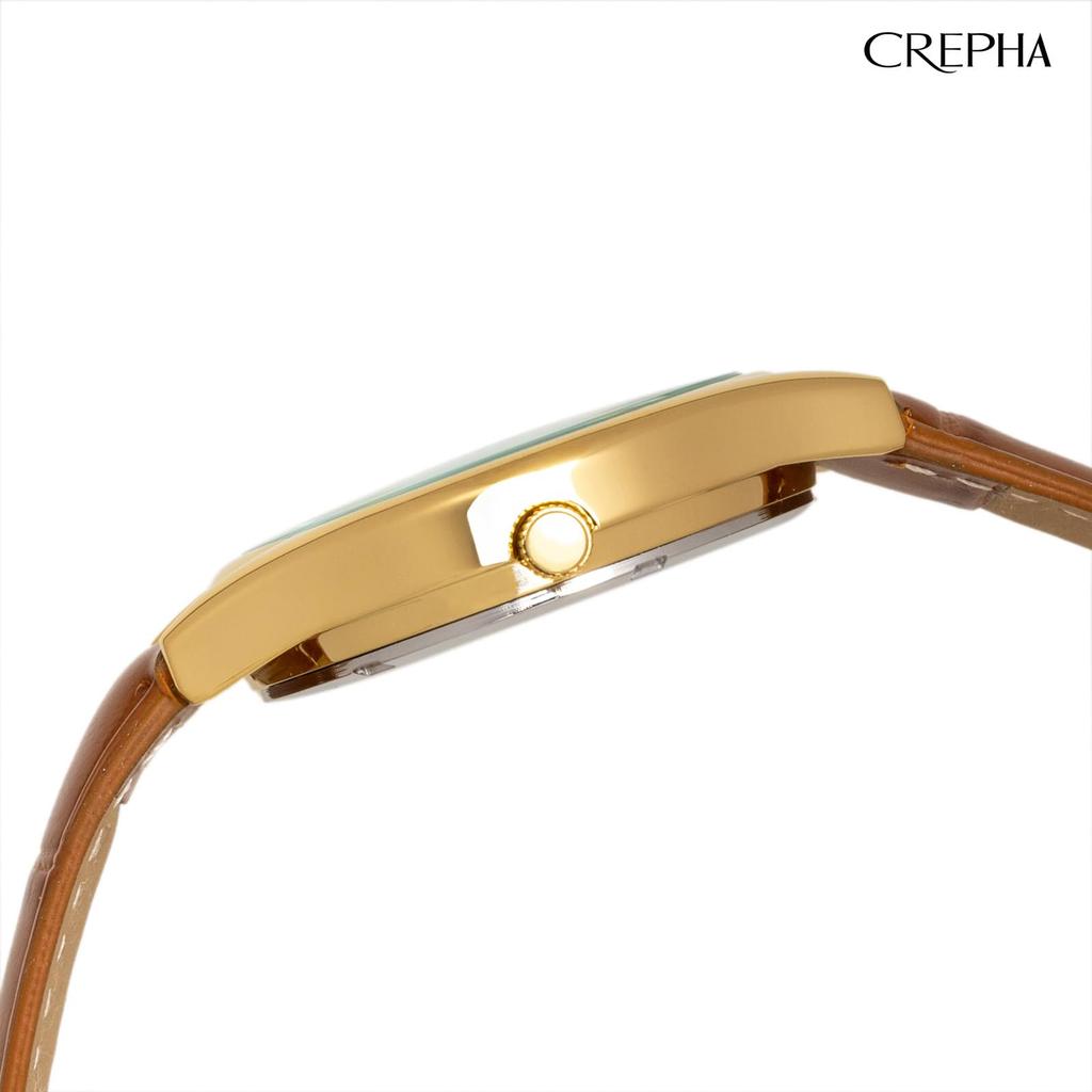 Clefer Serdica Analog Vit PU-läder Japansk Brun Klocka, Urtavla, Armband, Urverk, SD-AM335-WTS, Herr,