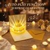 3D Happy Birthday Card with Automatic Music Lighting with Envelope Musical Light Greeting Card Pop Up Foldable Gift Card