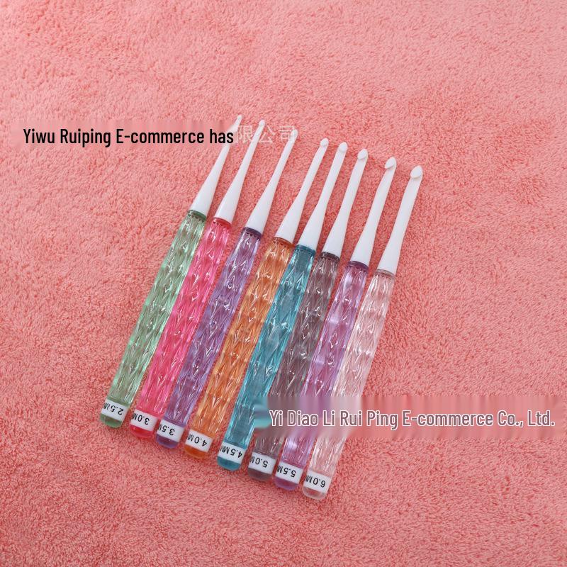 Solid Crochet Hook Set with Silicone Handles - Dual-Ended, Colorful Yarn Knitting Tools