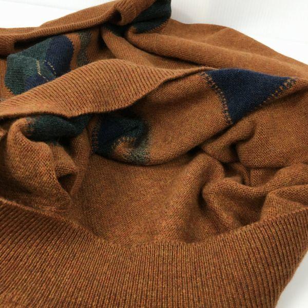 Pringle Argyle Knit Sweater Brown Size ML(USED)