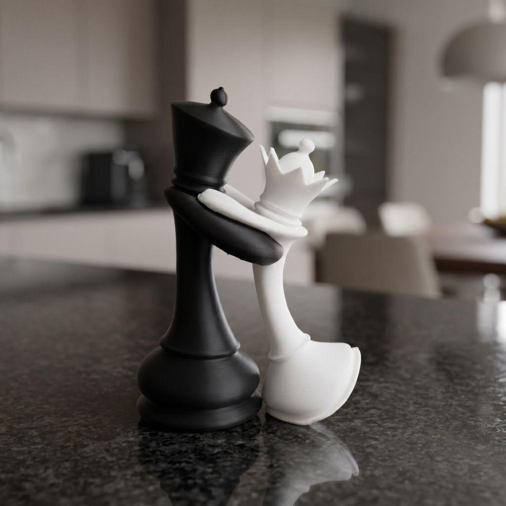 3D Printed Chess Statue Home Decoration Desktop Ornaments King And Queen Statue Gift