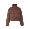 Short down jacket women's new small thickened loose bread jacket stand-up collar winter coat brown