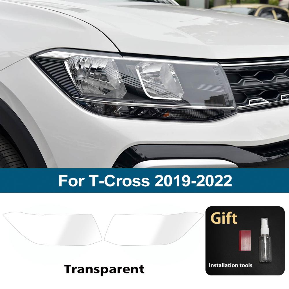 

Smoke Black Pre Cut Car Headlight Protective Film Anti-Scratch High-Gloss Auto Vinyl Wrap Film For Volkswagen T-Cross 2019-2022 For T-Cross CLR
