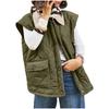 Women's Fashion Color Sleeveless Vest with Notched Lapel, Button Front and Pockets