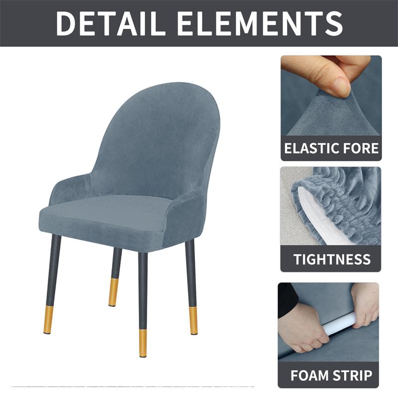 Weiche Samt Halbkreis Sesselbezüge Stretch Esszimmerstuhlbezug Einfarbig Funda Silla Oficina Sitzbezüge Küche Hochzeit