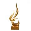 "Golden Flame Bird Ornament - Modern Resin Decor for Home, Wine Cabinet, or Office"