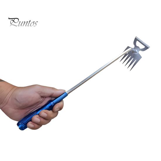 Weed Puller Tool 6 Teeth Steel Forged Hand Weeder 2-in-1 Manual Weed Remover Uprooting Tool for Backyard Farm Vegetable Gardening