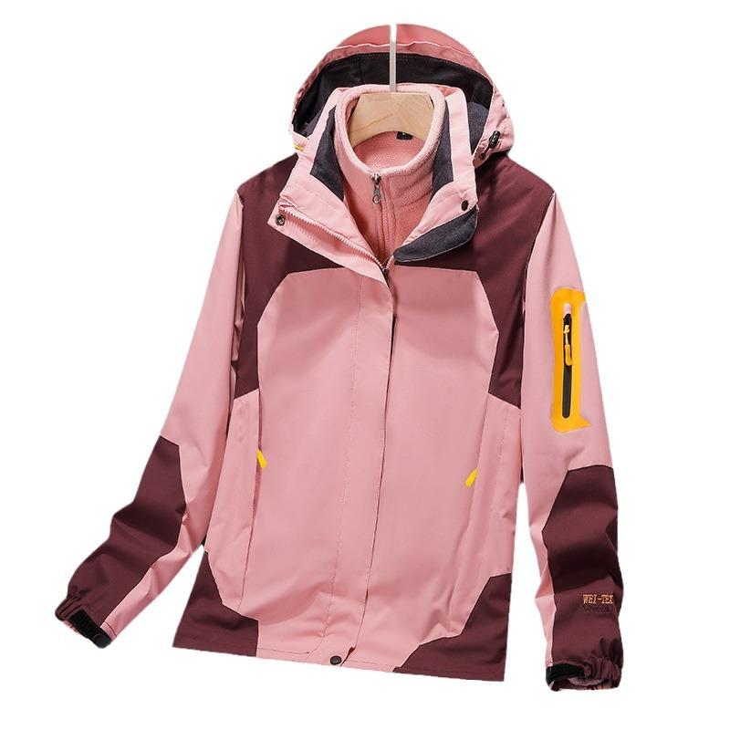 Giacca Shell Autunno Inverno Giacca Cappotto da Uomo Ampio Outdoor Casual Antivento Tre in Uno