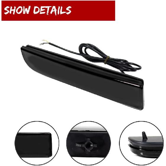 GTINTHEBOX Smoked Lens Led Rear Bumper Reflector Brake Tail Light With Sequential Turn Signal Lamps And Strobe Brake Lighting For Mitsubishi Lancer,