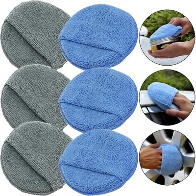 1ks 5palcový kulatý auto péče Mikrovláknová kapesní houba Auto Wax Applicator Pad Detailing Car Ruční leštící podložka Car Polish Tool
