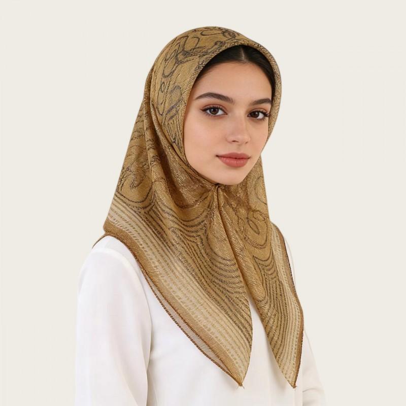 Womens Floral Print Scarf Headwrap Lightweight Silk Square Shawl Modest Fashion Accessory