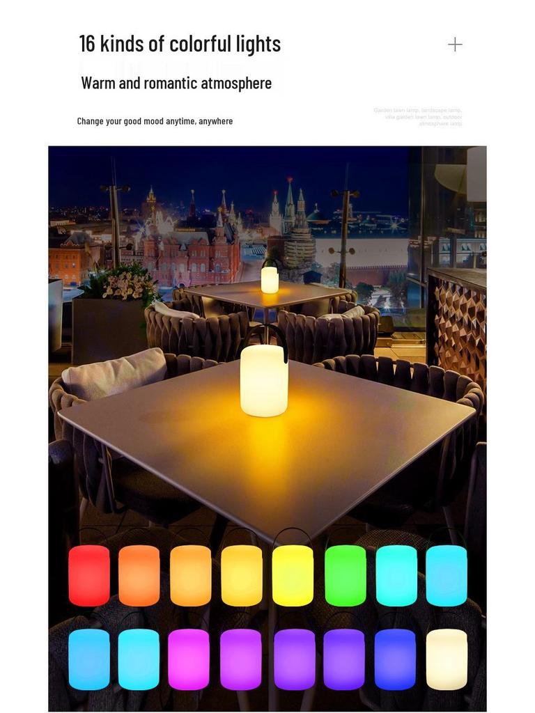 Portable Multicolor LED Table Lamp for Outdoor, Bar, Restaurant, Hotel, and Indoor Night Use