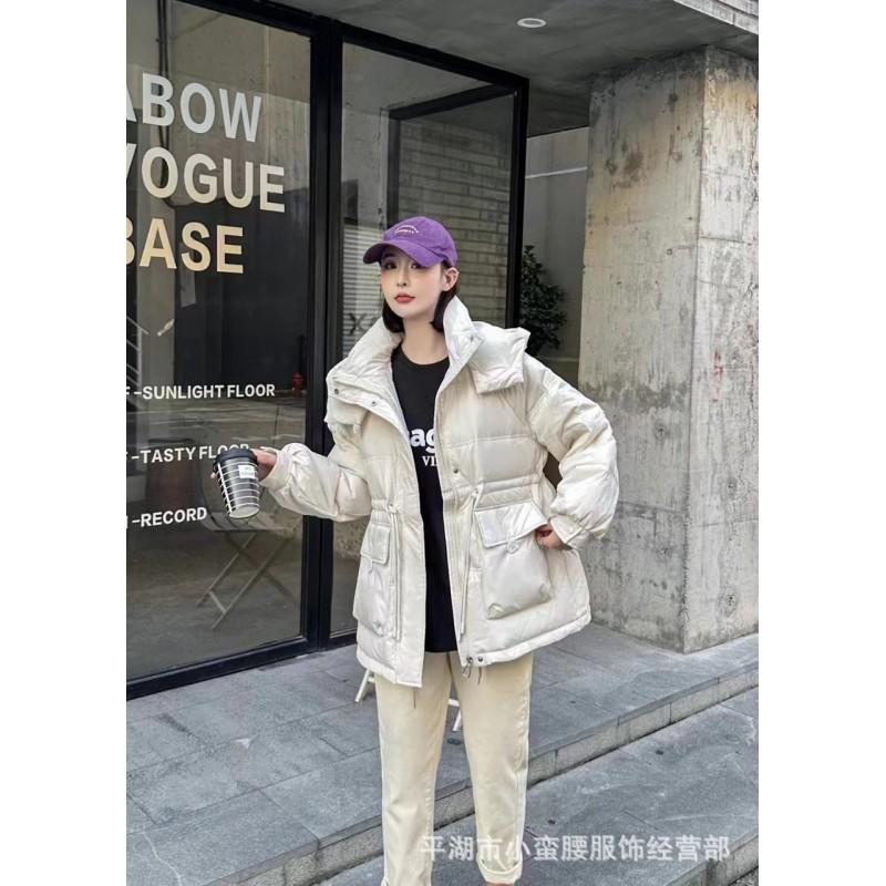 Womens Mid-Length Puffer Jacket Thick Warm Down Coat Slim Fit With Pockets Winter
