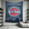 Name Custom Detroit Pistons Logo Wall Tapestry Aesthetic Wall Hanging Printed Fabric Blanket Decorative Tapestries for Bedroom Living Room Home Decor