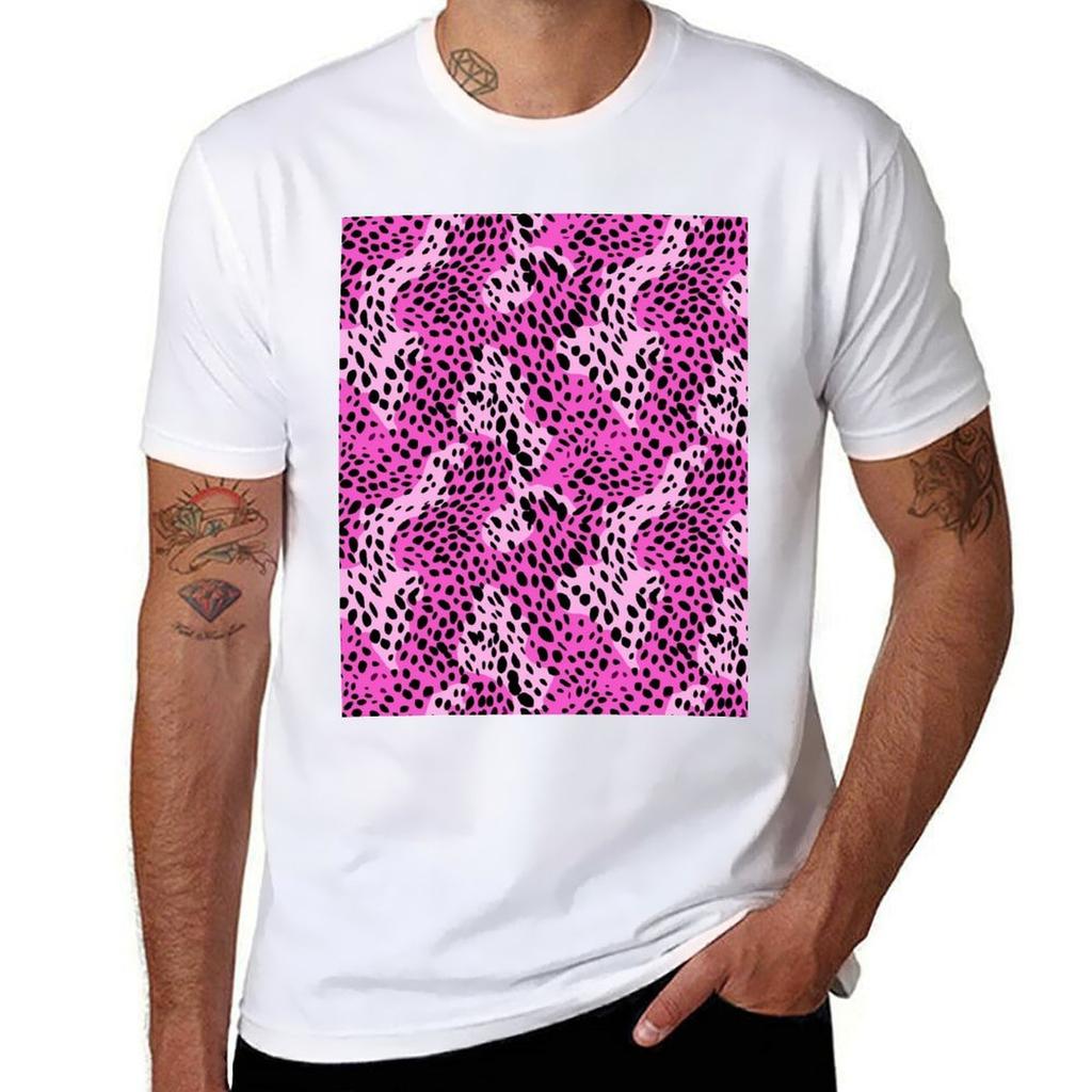 Pink And Purple Leopard Print Pattern Graphic Tshirt Athletic Quick Dry Tshirt For Unisex