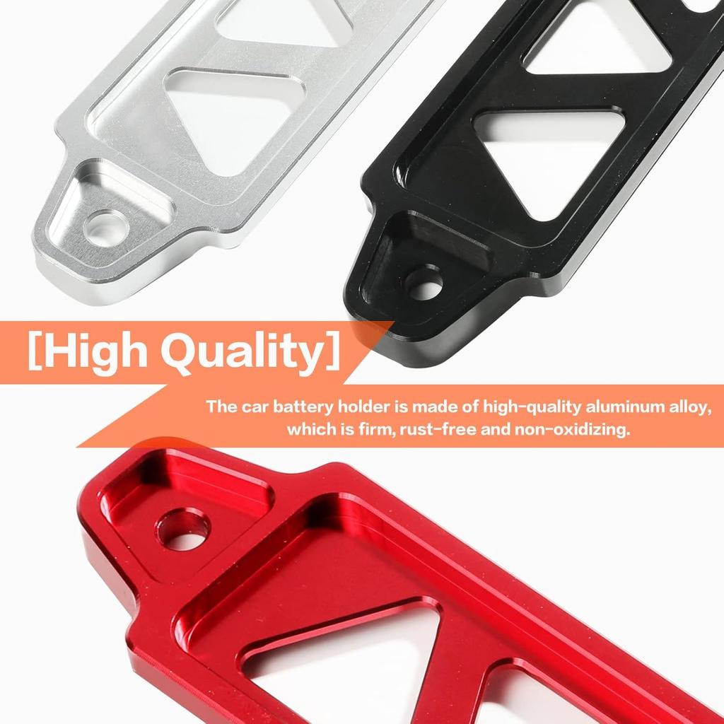 Battery Hold Down Bracket Holder, Car Battery Holder Kit With 10In J Bolts,Aluminum Alloy Battery Tie Down Mount Bracket, Battery Tray For Car