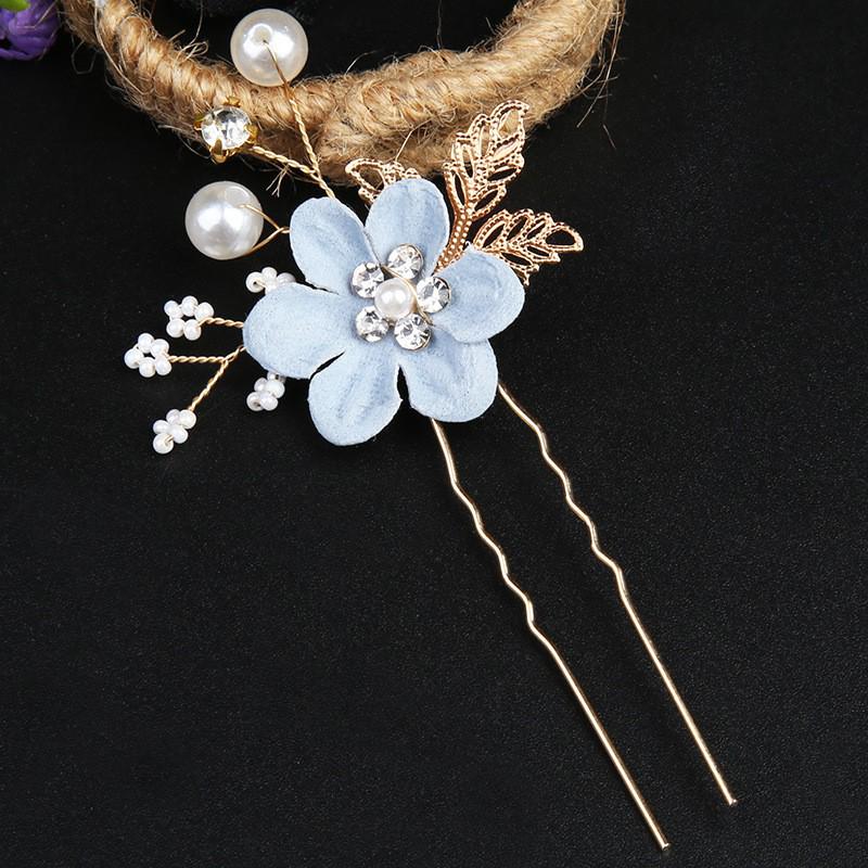 Gold Bridal Headwear: Handmade Pearl Hair Accessories Set