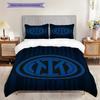 Biancheria da letto con sfondo stemma Inter Milan (1 * copripiumino + 2 * federa, senza nucleo) Set biancheria da letto morbido e confortevole Regalo di Natale compleanno