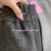 Gray Wool A-line High Waist Short Skirt for Women - 2025 Autumn/Winter Collection