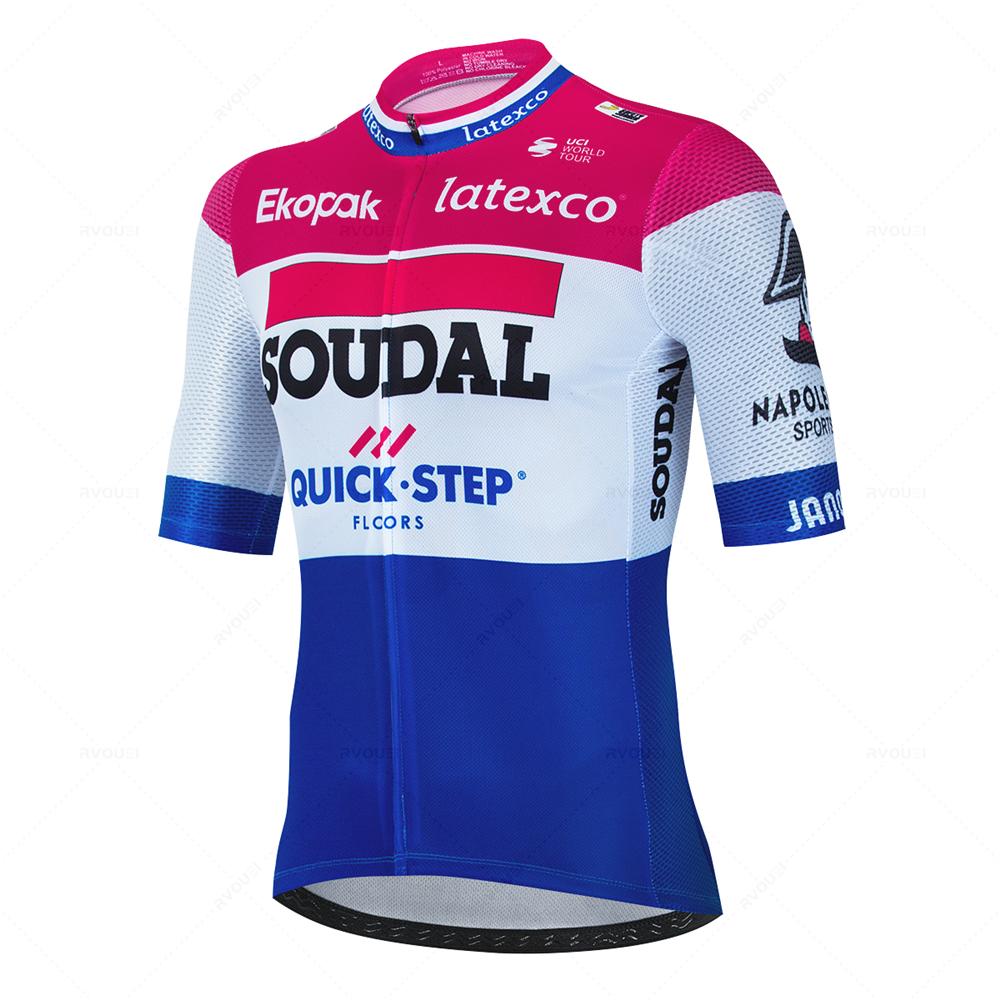 

2026 Soudal Quick Step Team Cycling Jersey Sets Summer Bicycle Breathable Men s MTB Bike Clothing Maillot Ropa Ciclismo Uniform Suits L
