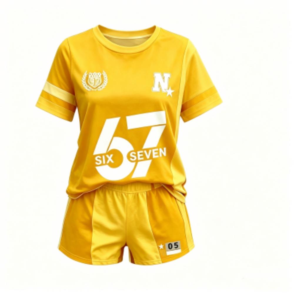 Fashion Leisure Vacation Outdoor Street Kids T-shirt and Shorts 2 Piece Set Summer Home Casual Outfit Boy and Girl's Sports Set