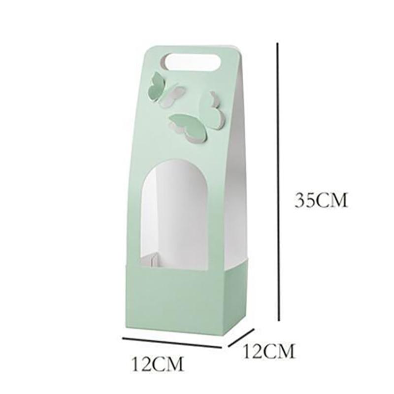 

1Pc Rose Flower Tote Bag Portable Hand Flower Packaging Box Waterproof Transparent Flower Art Paper Box Florist Supplies Package
