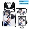 Popular VTuber Tsukino Mito Anime 3D Print 3pcs/Set pupil School Bags Laptop Daypack Backpack Inclined shoulder bag Pencil Case