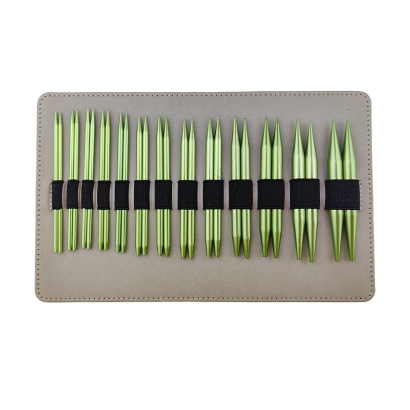 

13Pairs Interchangeable Circular Knitting Needle Set 3.0mm-10mm Aluminum Circular Knitting Needle Set with Leather Case 1