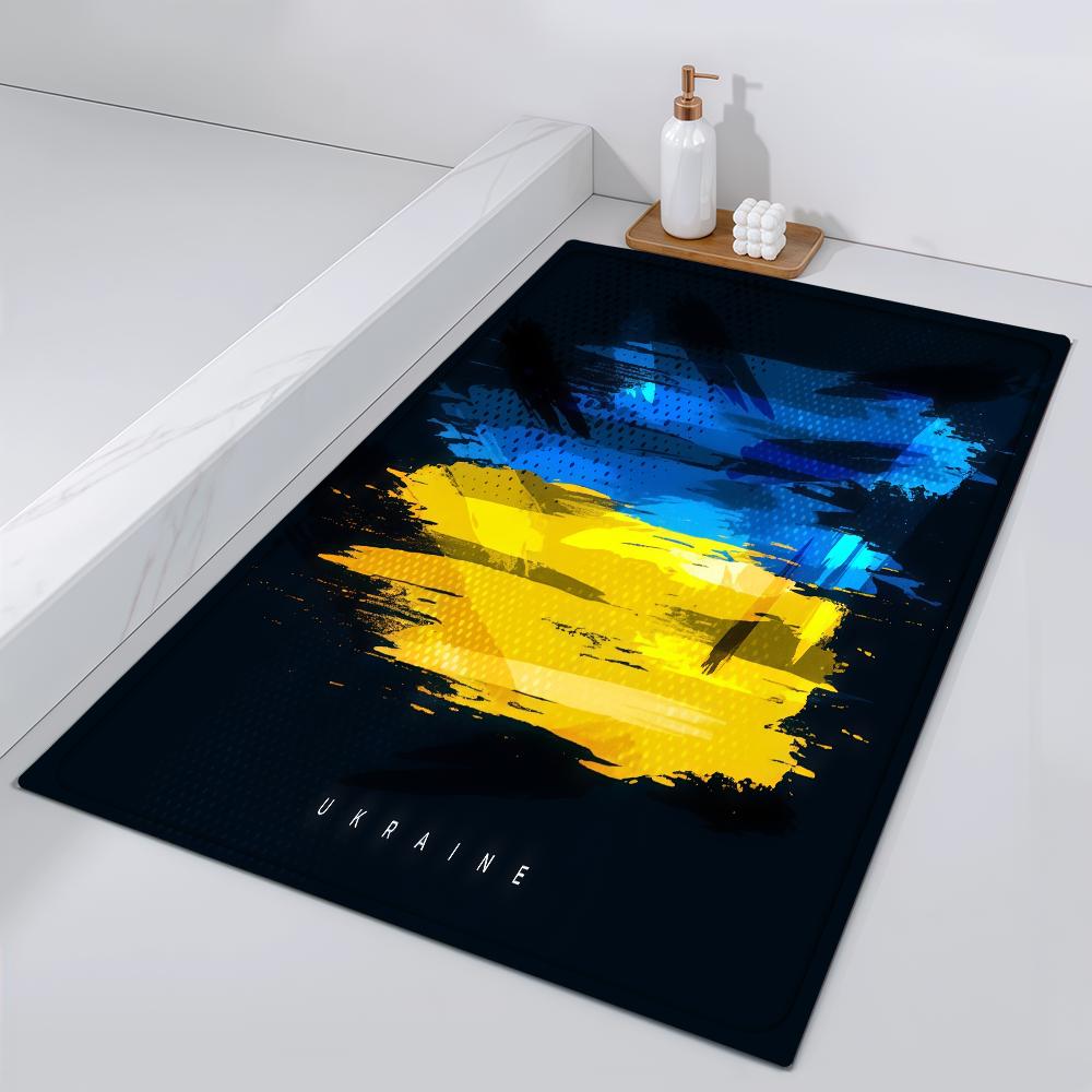 Door Mat of Bedside Entrance Bath U-Ukraine Floor Blue Decoration Corridor Door Mat Flag Yellow Carpet Living Room Balcony