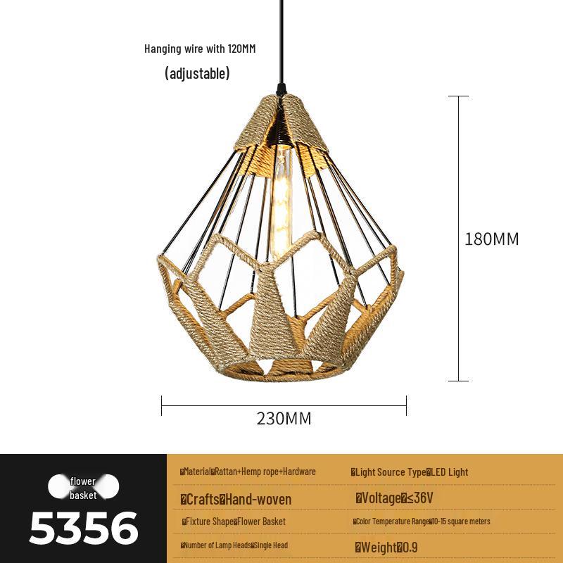 Zen Rattan Bamboo Woven Chandelier for Bedroom, Living Room, Bar, and Restaurant