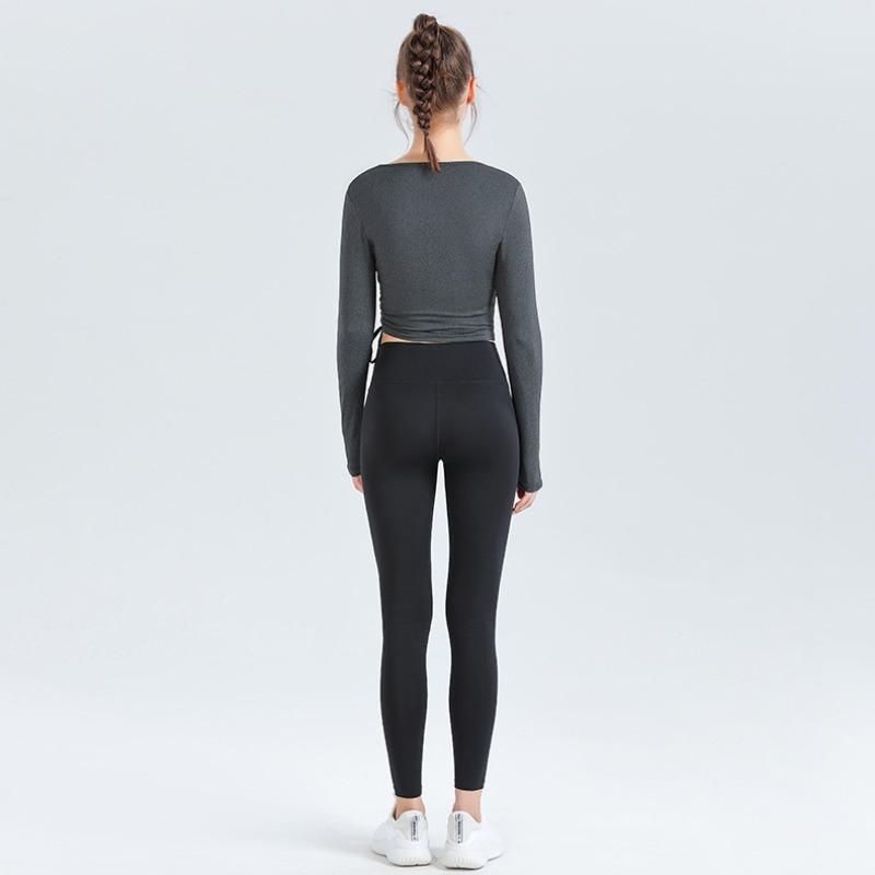 Neues nacktes Yoga-Kleidungsset für Frauen, das Feuchtigkeit ableitet und schwitzt, Trainingsoberteile, hoch taillierte Yoga-Fitness-Kleidung, dreiteiliger Anzug