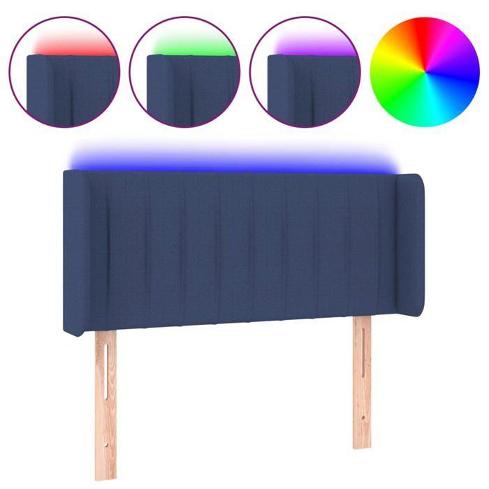 VidaXL Tête de Lit à LED Meuble de Chambre à Coucher Accessoire de Lit Simple Tête de Cadre de Lit Intérieur Bleu 3123470