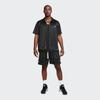 Nike Solid Color Full Zip Collared Basketball Short Sleeve T-Shirt Men Tops Black DX0343-070