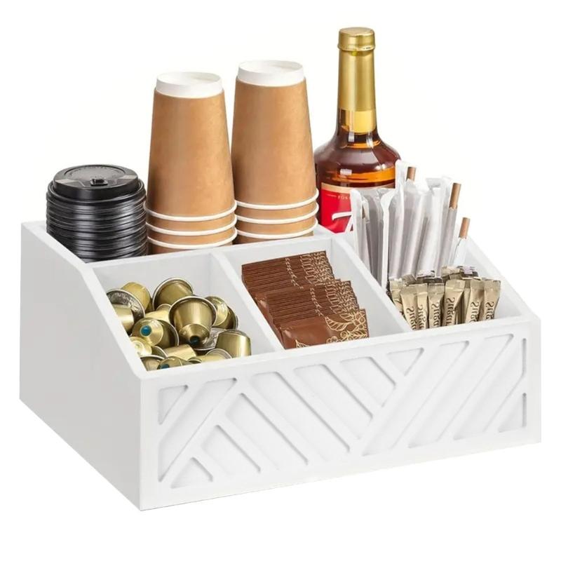Multipurpose Coffee Organizers with Engraved Designs Portable Accessory for Creating Clean Coffee Bar Environment