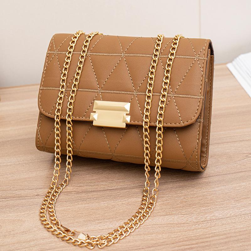 Bag Women's Rhombus One Shoulder Crossbody Fashion Square Bag New Versatile Casual Paper Leather Bag
