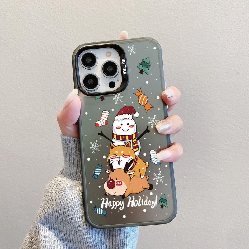 Husă pentru telefon cu laser pentru astronauți de Crăciun pentru iPhone 15 14 Pro Max 13 12 11 Samsung S23 S22 Ultra A54 A53 Copertă din spate cu model de căprior Moș Crăciun antișoc