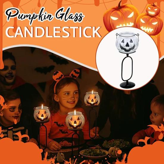 Pumpkin Candlestick Halloween Candle Holder with Stand High Stability Ghost Tealight Candle Bracket Party Decoration